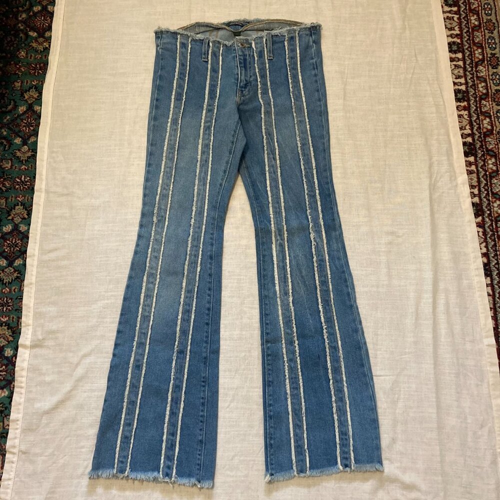 Excellent Condition, SZ 8, Pieced Blue Denim, Bootcut Jeans